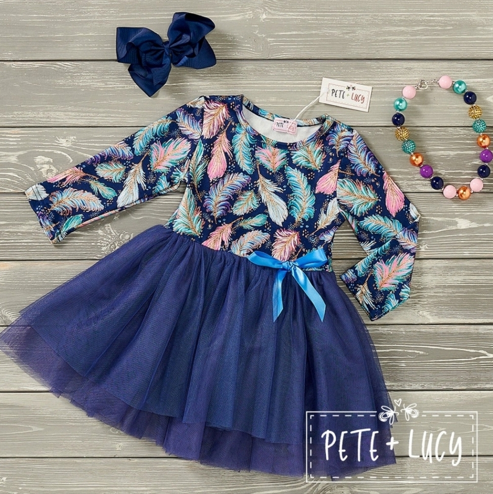 Boho Feathers Tulle Dress